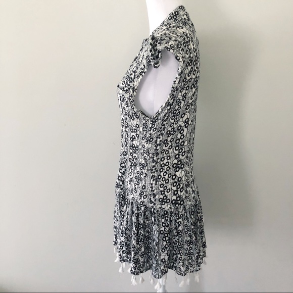 Poupette St Barth Heni Mini Dress Black and White Floral Size XS - Picture 5 of 9